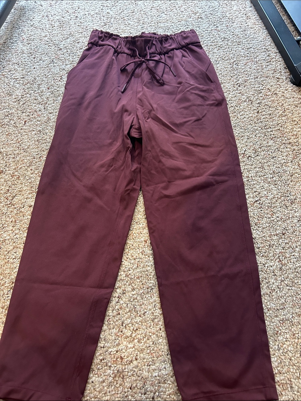 Lululemon Cropped Tie Waist Burgundy Pants